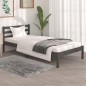vidaXL Estructura de cama madera maciza de pino gris 90x190 cm