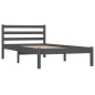 vidaXL Estructura de cama madera maciza de pino gris 90x190 cm