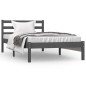 vidaXL Estructura de cama madera maciza de pino gris 90x190 cm