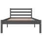 vidaXL Estructura de cama madera maciza de pino gris 90x190 cm