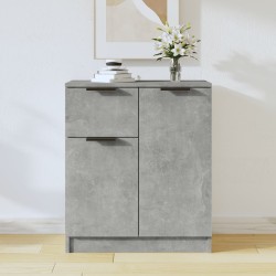 vidaXL Aparador de madera contrachapada gris hormigón 60x30x70 cm