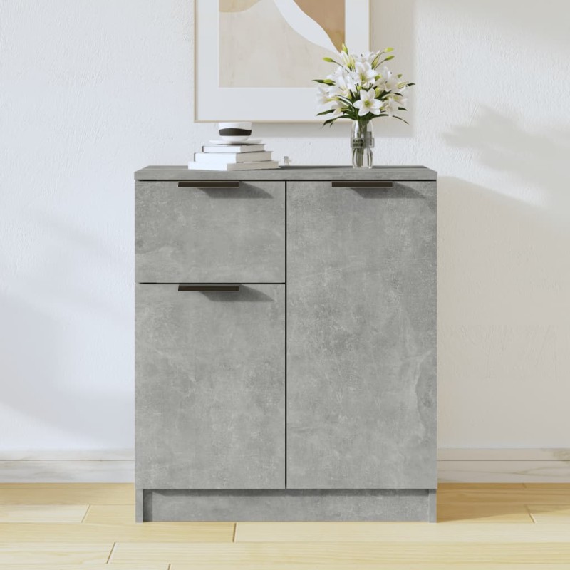 vidaXL Aparador de madera contrachapada gris hormigón 60x30x70 cm