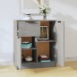 vidaXL Aparador de madera contrachapada gris hormigón 60x30x70 cm