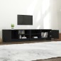 vidaXL Mueble para TV 2 pzas madera contrachapada negro 80x35x36,5 cm