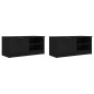 vidaXL Mueble para TV 2 pzas madera contrachapada negro 80x35x36,5 cm