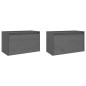 vidaXL Armario de pared 2 uds madera maciza de pino gris 60x30x35 cm