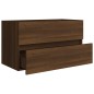 vidaXL Mueble de lavabo madera contrachapada roble marrón 80x38,5x45cm vidaXL Mueble de lavabo madera contrachapada roble marrón 80x38,5x45cm