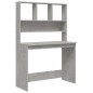 vidaXL Escritorio de estantes contrachapada gris hormigón 102x45x148cm vidaXL Escritorio de estantes contrachapada gris hormigón 102x45x148cm
