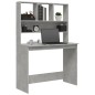 vidaXL Escritorio de estantes contrachapada gris hormigón 102x45x148cm vidaXL Escritorio de estantes contrachapada gris hormigón 102x45x148cm