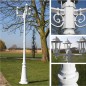 vidaXL Farola de jardín 3 brazos aluminio blanco 215 cm vidaXL Farola de jardín 3 brazos aluminio blanco 215 cm