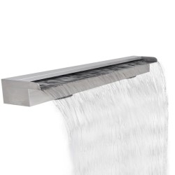 vidaXL Fuente cascada rectangular piscina acero inoxidable 120 cm