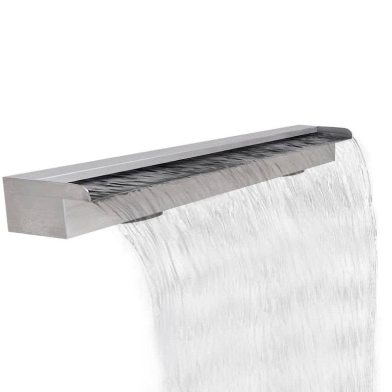 vidaXL Fuente cascada rectangular piscina acero inoxidable 120 cm vidaXL Fuente cascada rectangular piscina acero inoxidable 120 cm