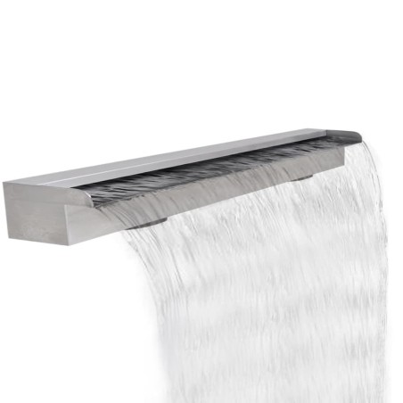 vidaXL Fuente cascada rectangular piscina acero inoxidable 120 cm