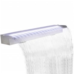 vidaXL Fuente cascada rectangular LED piscina acero inoxidable 150 cm