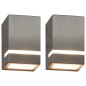 vidaXL Lámparas de pared de exterior 2 uds 35 W plateado semicircular vidaXL Lámparas de pared de exterior 2 uds 35 W plateado semicircular