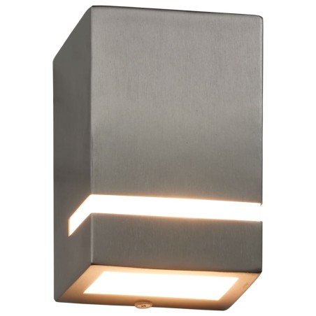 vidaXL Lámparas de pared de exterior 2 uds 35 W plateado semicircular