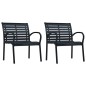 vidaXL Sillas de jardín 2 unidades acero y WPC negro vidaXL Sillas de jardín 2 unidades acero y WPC negro