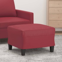 vidaXL Reposapiés de cuero sintético rojo tinto 60x50x41 cm