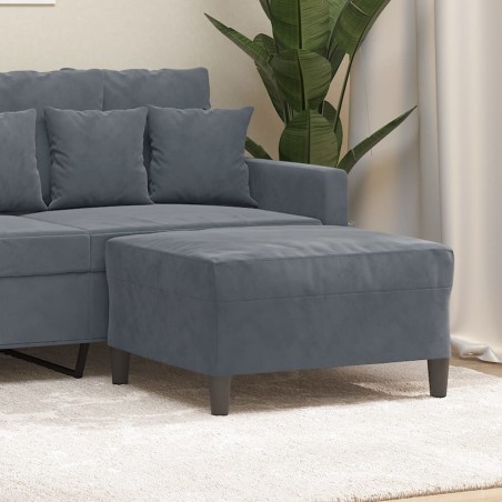 vidaXL Reposapiés de terciopelo gris oscuro 70x55x41 cm