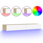 vidaXL Mueble de TV con luces LED blanco y roble Sonoma 120x35x15,5 cm vidaXL Mueble de TV con luces LED blanco y roble Sonoma 120x35x15,5 cm