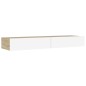 vidaXL Mueble de TV con luces LED blanco y roble Sonoma 120x35x15,5 cm vidaXL Mueble de TV con luces LED blanco y roble Sonoma 120x35x15,5 cm