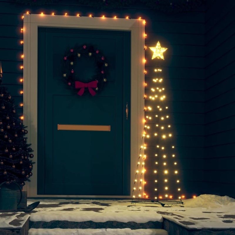 vidaXL Árbol de Navidad cónico 84 LED blanco cálido 50x150 cm vidaXL Árbol de Navidad cónico 84 LED blanco cálido 50x150 cm
