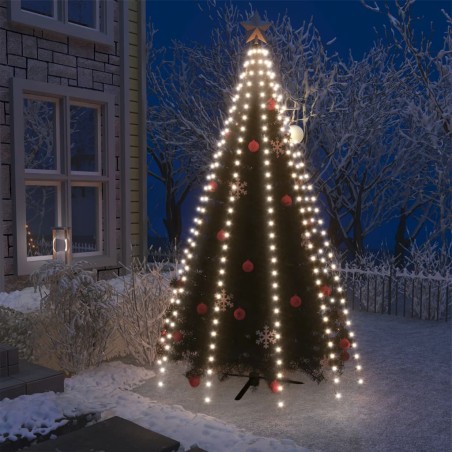 vidaXL Red de luces de árbol de Navidad 250 LEDs blanco frío 250 cm
