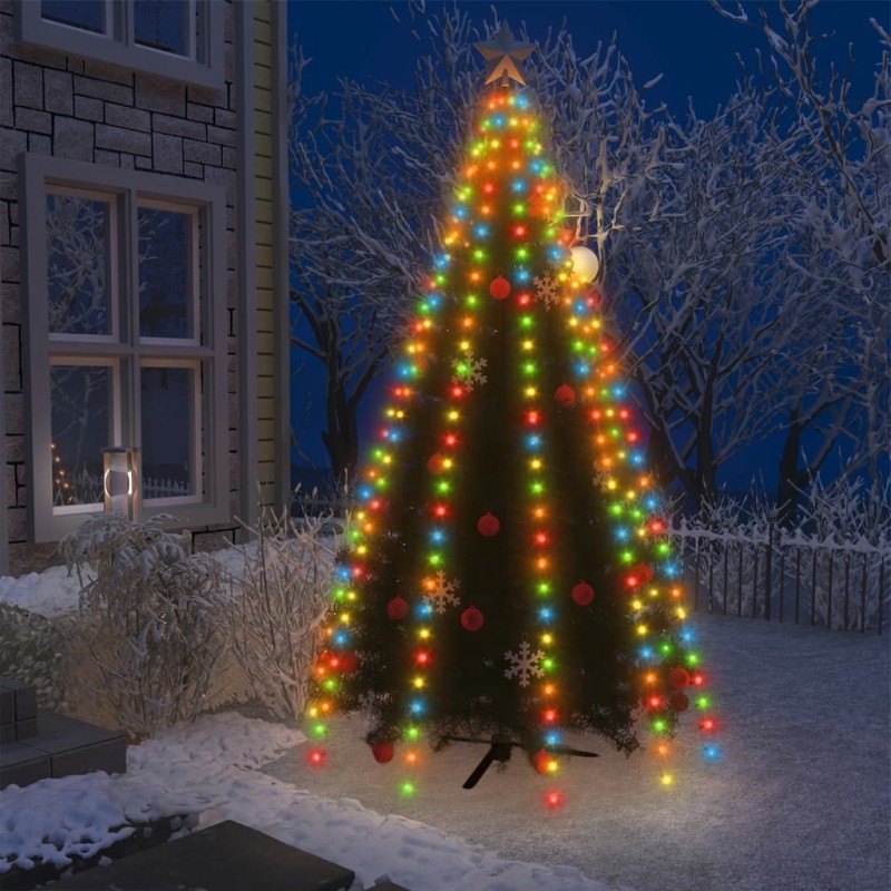 vidaXL Red de luces de árbol de Navidad 250 LEDs de colores 250 cm vidaXL Red de luces de árbol de Navidad 250 LEDs de colores 250 cm