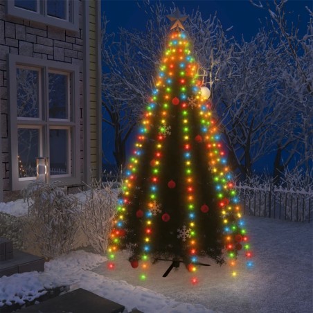 vidaXL Red de luces de árbol de Navidad 250 LEDs de colores 250 cm
