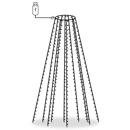 vidaXL Red de luces de árbol de Navidad 250 LEDs de colores 250 cm
