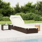 vidaXL Tumbona con toldo plegable ratán sintético marrón 213x63x97cm vidaXL Tumbona con toldo plegable ratán sintético marrón 213x63x97cm