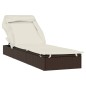 vidaXL Tumbona con toldo plegable ratán sintético marrón 213x63x97cm vidaXL Tumbona con toldo plegable ratán sintético marrón 213x63x97cm