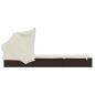 vidaXL Tumbona con toldo plegable ratán sintético marrón 213x63x97cm vidaXL Tumbona con toldo plegable ratán sintético marrón 213x63x97cm