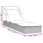 vidaXL Tumbona con toldo plegable ratán sintético marrón 213x63x97cm vidaXL Tumbona con toldo plegable ratán sintético marrón 213x63x97cm