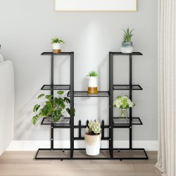 vidaXL Soporte para flores de hierro negro 94,5x25x89 cm