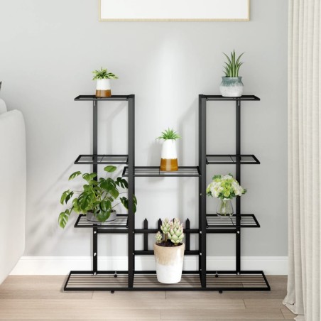 vidaXL Soporte para flores de hierro negro 94,5x25x89 cm
