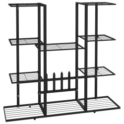 vidaXL Soporte para flores de hierro negro 94,5x25x89 cm