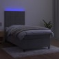 vidaXL Cama box spring colchón y LED terciopelo gris claro 80x200 cm