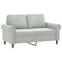 vidaXL Sofá de 2 plazas de terciopelo gris claro 120 cm