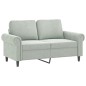 vidaXL Sofá de 2 plazas de terciopelo gris claro 120 cm vidaXL Sofá de 2 plazas de terciopelo gris claro 120 cm