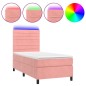 vidaXL Cama box spring colchón y LED terciopelo rosa 100x200 cm vidaXL Cama box spring colchón y LED terciopelo rosa 100x200 cm