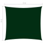 vidaXL Toldo de vela cuadrado tela Oxford verde oscuro 3x3 m