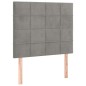vidaXL Cama box spring colchón y LED terciopelo gris claro 80x200 cm