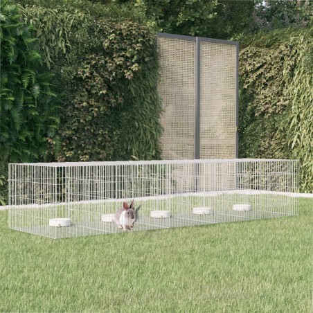 vidaXL Jaula para conejos 5 paneles hierro galvanizado 273x79x54 cm