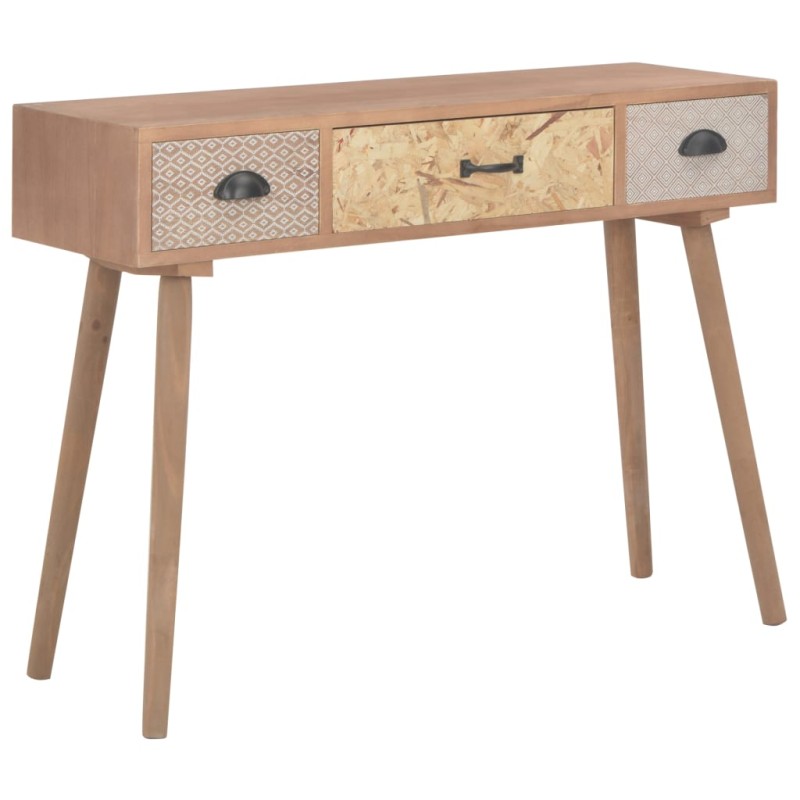 vidaXL Mesa consola con 3 cajones madera maciza de pino 100x30x73 cm vidaXL Mesa consola con 3 cajones madera maciza de pino 100x30x73 cm