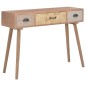 vidaXL Mesa consola con 3 cajones madera maciza de pino 100x30x73 cm vidaXL Mesa consola con 3 cajones madera maciza de pino 100x30x73 cm