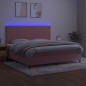vidaXL Cama box spring colchón y LED terciopelo rosa 200x200 cm vidaXL Cama box spring colchón y LED terciopelo rosa 200x200 cm