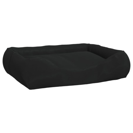 vidaXL Cojín para perros con almohadas tela oxford negro 75x58x18 cm