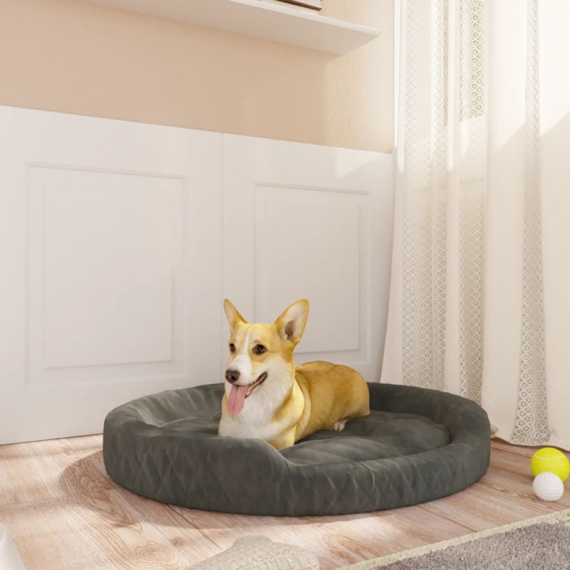 vidaXL Cama para perros de felpa gris 70x55x23 cm vidaXL Cama para perros de felpa gris 70x55x23 cm
