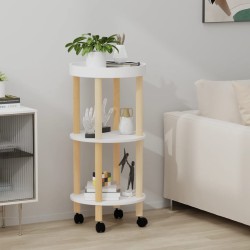 vidaXL Carrito con 3 estantes madera contrachapada y pino 38x38x82 cm